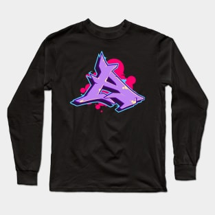 Letter A - Graffiti Street Art Style Long Sleeve T-Shirt